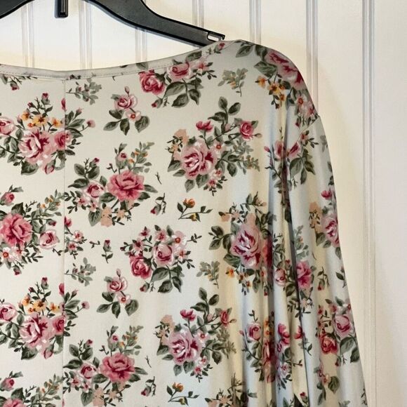 Doublju Wrap Top Women’s 2Xlarge Multicolor Floral Cottage Core 3/4 Sleeves - Picture 10 of 12